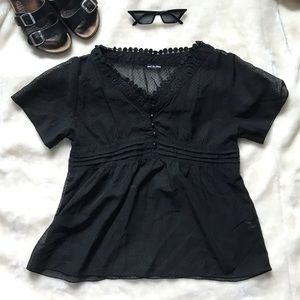 🖤 mesh polka dot blouse